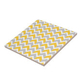 Carreau Motif jaune moderne de Chevron de blanc gris (Côté)