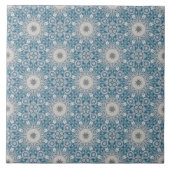 Carreau Motif Kaleidoscope bleu blanc gris (Devant)