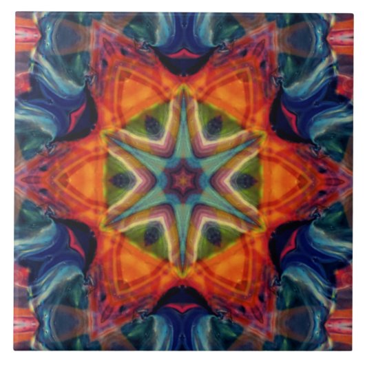 Carreau Motif Kaleidoscope couleur psychédélique (Devant)
