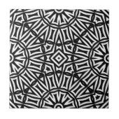Carreau Motif kaléidoscopique géométrique noir et blanc (Devant)