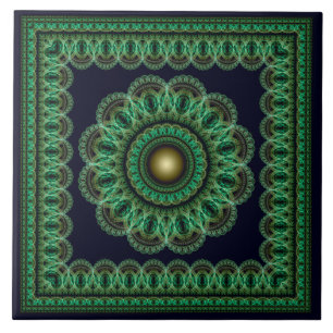 Carreau Motif kaléidoscopique vert