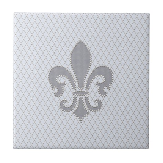 Carreau Motif lilas de diamant de Fleur de Lis Grey (Devant)