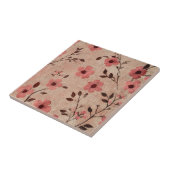 Carreau Motif Lin Floral Rosé Rustique (4) (Côté)