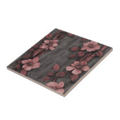 Carreau Motif Lin Floral Rosé Rustique (8) (Côté)