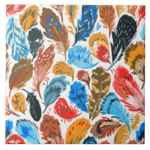 Carreau Motif lumineux avec plumes d'oiseaux
