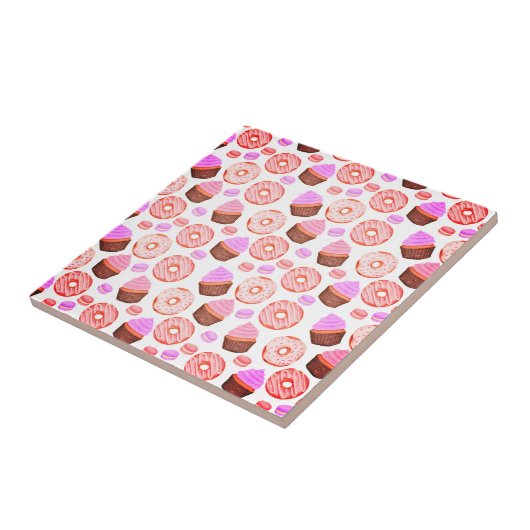 Carreau Motif Macaron à pâte rose (Côté)