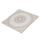 Carreau Motif Mandala Beige et Crème (Côté)