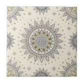 Carreau Motif Mandala Gris Or (Devant)