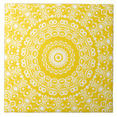 Carreau Motif Mandala jaune or (Devant)