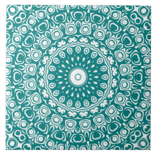 Carreau Motif Mandala Turquoise