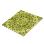 Carreau Motif Mandala Vert Olive Groovy (Côté)