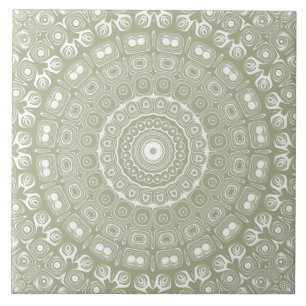 Carreau Motif Mandala Vert Sauge