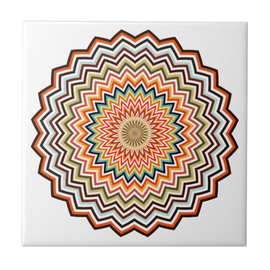 Carreau Motif Mandala Zigzag (Devant)