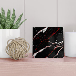 Carreau Motif marbre faux moderne noir et rouge
