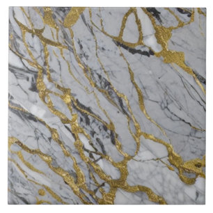 Carreau Motif Marbre Veine d'Or