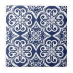 Carreau Motif marocain bleu et blanc<br><div class="desc">Motif marocain bleu et blanc élégant. Cette conception est disponible dans la variété de couleurs et de produits.</div>