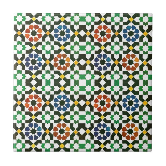 Carreau motif marocain de couleur des années 1970 (Devant)