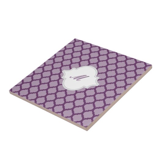 Carreau Motif marocain mauve avec Trivet en mosaïque Monog (Côté)