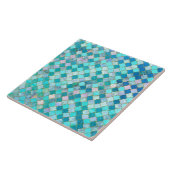 Carreau Motif marocain oriental de tuile d'or turquoise (Côté)