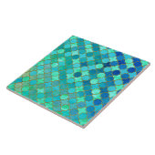 Carreau Motif marocain oriental de tuile d'or turquoise en (Côté)