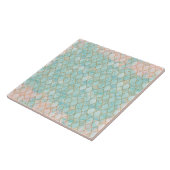 Carreau motif marocain rose clair et aqua (Côté)