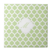 Carreau Motif marocain vert avec Trivet en mosaïque Monogr (Devant)