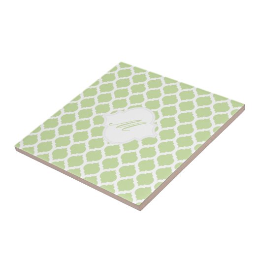 Carreau Motif marocain vert avec Trivet en mosaïque Monogr (Côté)
