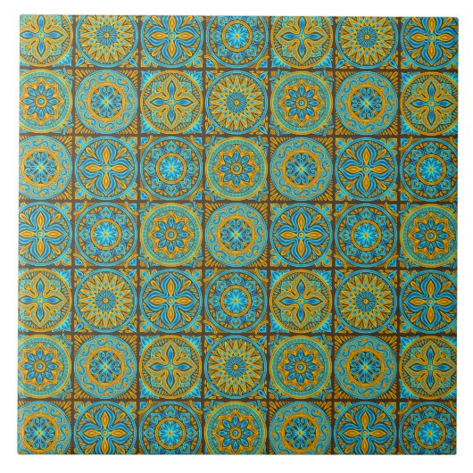 Carreau Motif marocain vert et marron élégant (Devant)