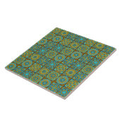 Carreau Motif marocain vert et marron élégant (Côté)