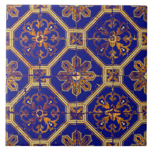 Carreau Motif marocain violet et orange