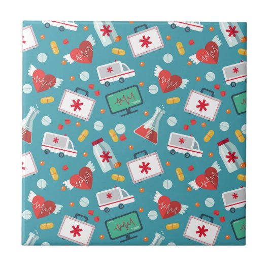 Carreau Motif Médicale d'icône (Devant)