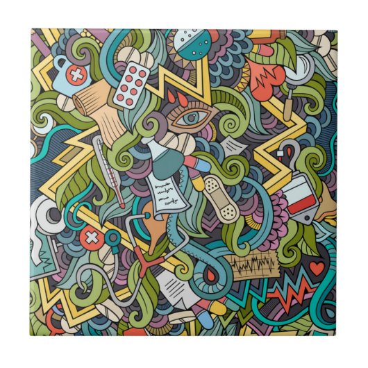Carreau Motif Médicale d'icône d'art abstrait (Devant)