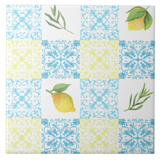 Carreau Motif Méditerranéen au Citron Italien