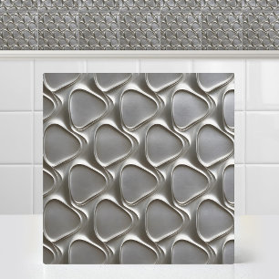 Carreau Motif métallique rétro en titane brossé verrouillé