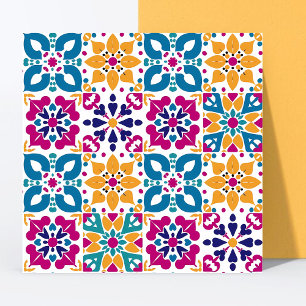 Carreau Motif mexicain Papel Picado Multicolor