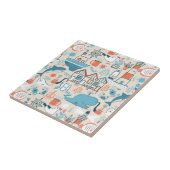 Carreau Motif mignon de griffonnage de la Mer du Nord (Côté)