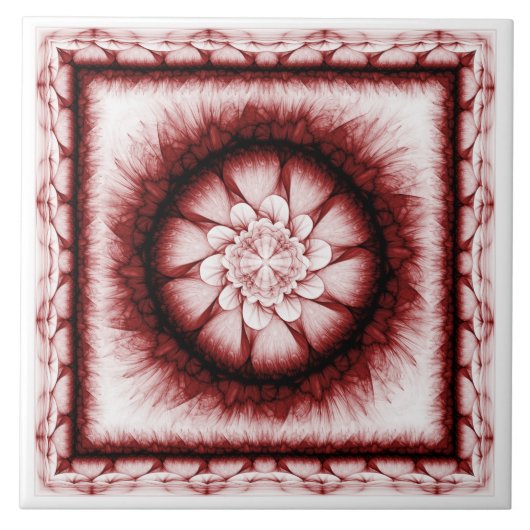 Carreau Motif moderne à fleurs rouges (Devant)