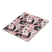 Carreau Motif moderne abstrait d'oeil et de lèvres (Côté)