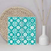 Carreau Motif moderne Blancs & Bleus Méditerranée