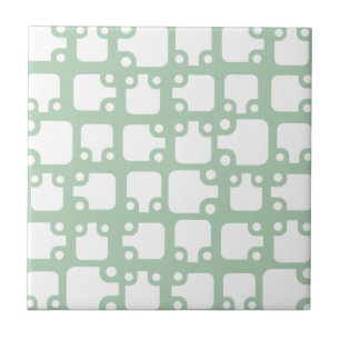 Carreau Motif moderne du milieu du siècle Sage Green 2