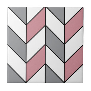 Carreau Motif moderne en squelette gris rose