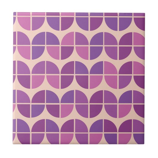 Carreau Motif moderne géométrique violet du milieu du sièc (Devant)