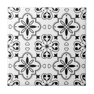 Carreau Motif moderne méditerranéen noir blanc sans coutur