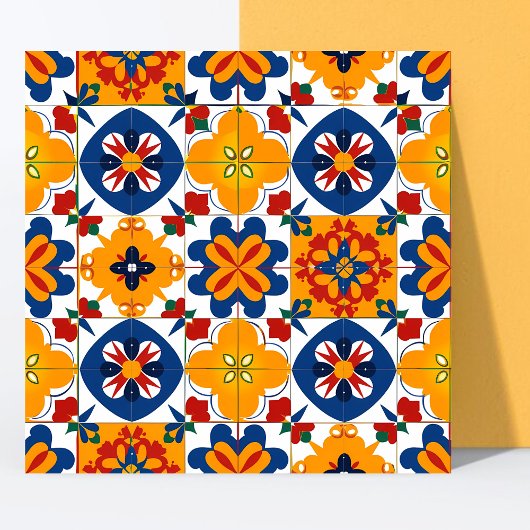 Carreau Motif moderne Mexicaine Portugais Coloré