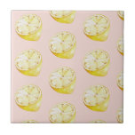 Carreau Motif moderne Pastel rose et citron jaune<br><div class="desc">Motif moderne Pastel rose et citron jaune</div>