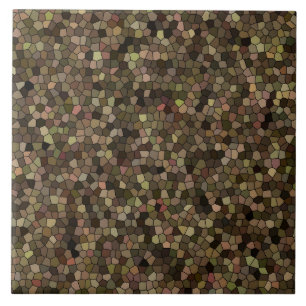Carreau Motif mosaïque brun vert