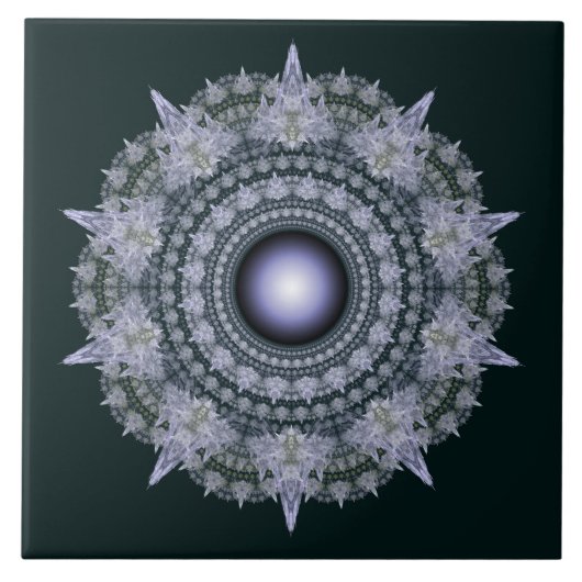 Carreau Motif mosaïque fractal rayonnant (Devant)