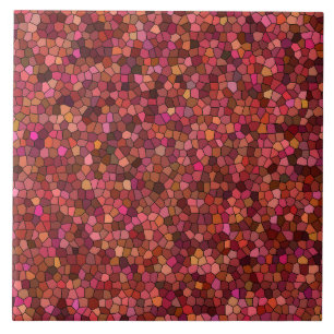 Carreau Motif mosaïque rose rouge