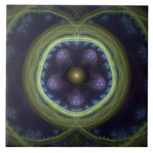 Carreau Motif mystique bleu fractal magique