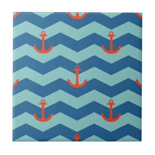 Carreau Motif nautique de Chevron (Devant)